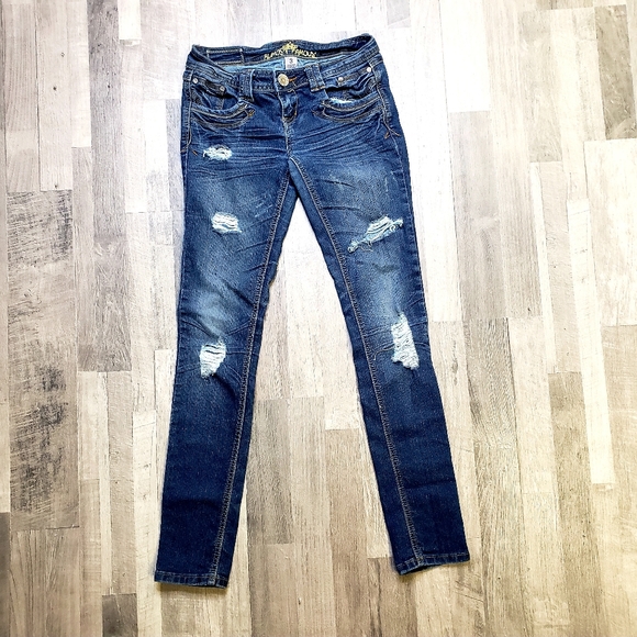 Almost Famous Denim - Almost Famous Distressed Skinny Jeans
